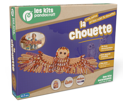 La chouette - Kit Pandacraft 4-7 ans - Crée, peins et fais voler ta chouette !