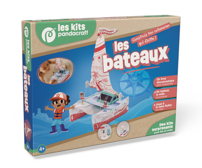 Les bateaux - Kit Pandacraft dès 4 ans - Construis ton bateau à voile qui flotte !