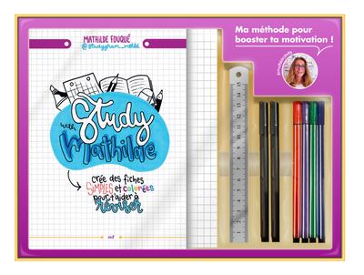 Le Kit ultime de révision by Study with Mathilde - Un coffret avec un livre et le matériel nécessaire pour créer des fiches de révision !