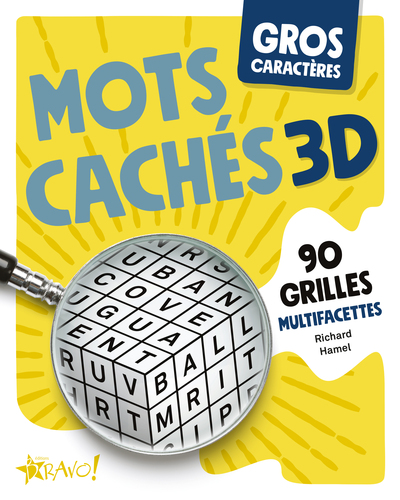 Gros caractères - Mots cachés 3D - 90 grilles multifacettes