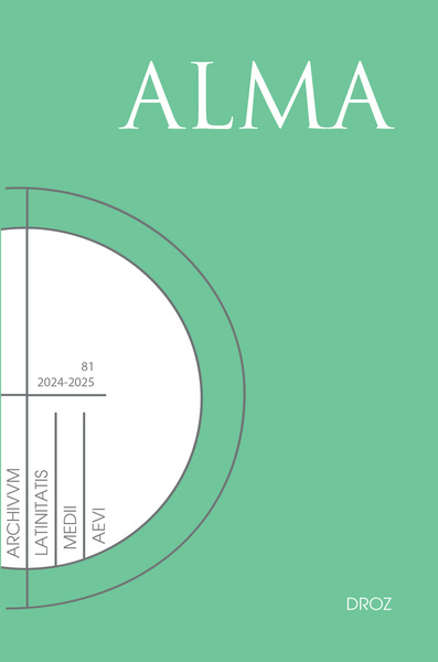 Archives Latinitatis Medii Aevi - Archivum Latinitatis Medii Aevi