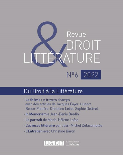 Revue Droit & Littérature N°6-2022 - À travers champs