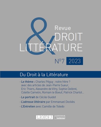 Revue droit et littérature 7-2023 - Notre Péguy