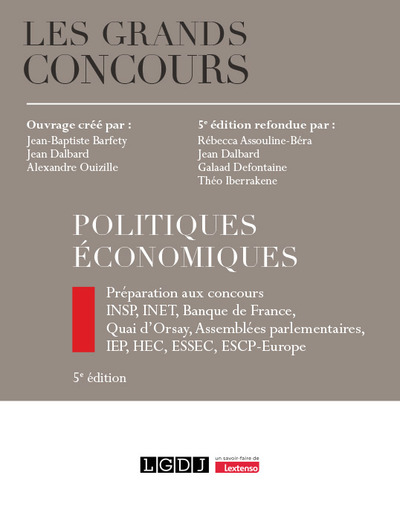 Politiques économiques - Préparation aux concours INSP, INET, Banque de France, Quai d'Orsay, Assemblées parlementaires, IEP, HEC, ESSEC, ESCP-Europe