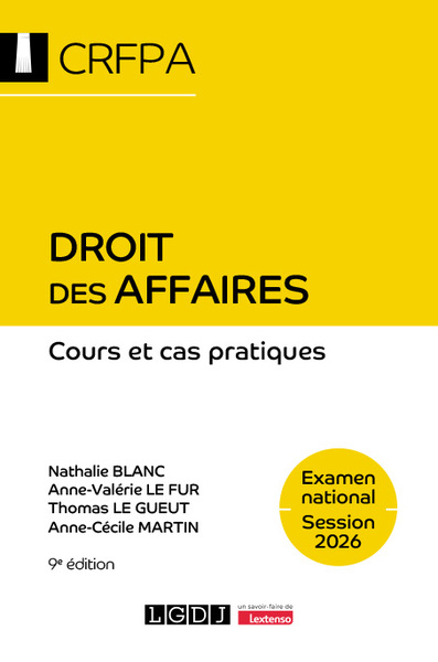 Droit des affaires - CRFPA - Examen national Session 2026 - Cours et cas pratiques