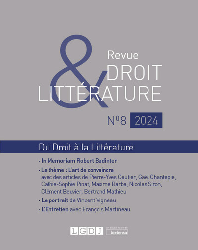 Revue Droit et Littérature N°8-2024 - La rhétorique