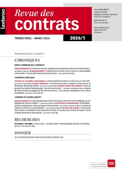 Revue des Contrats 01/2026