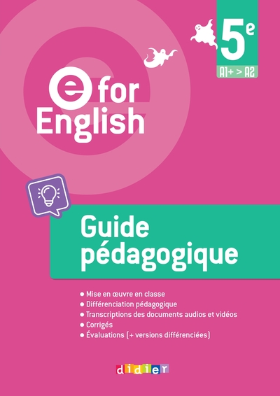 E For English - Anglais 5e - Ed. 2026 - Guide pédagogique