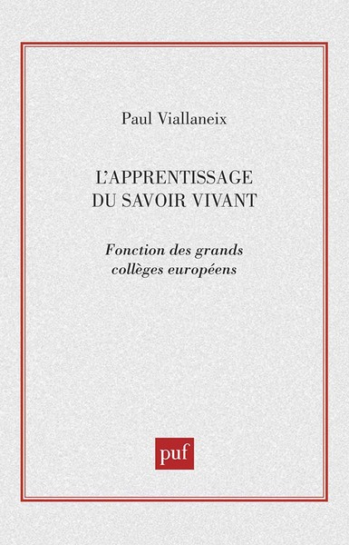 L'apprentissage du savoir vivant