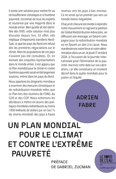 Un Plan mondial pour le climat et contre l'extrême pauvreté