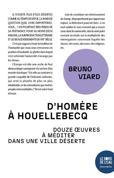 D'Homère à Houellebecq - Douze OeÂÂÂuvres à méditer dans une ville déserte