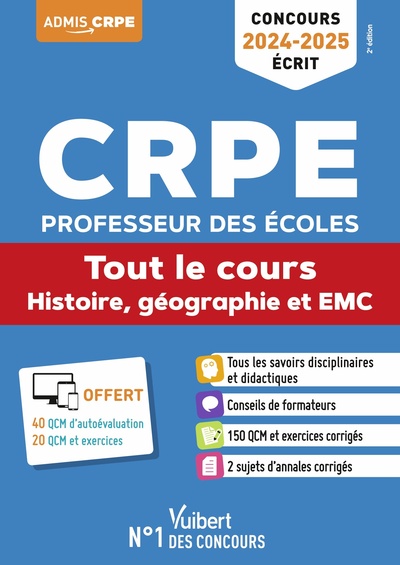 Histoire, Géographie et EMC - CRPE 2024-2025 - Tout-en-un - Concours Professeur des écoles - Admissibilité - Epreuve écrite d’application