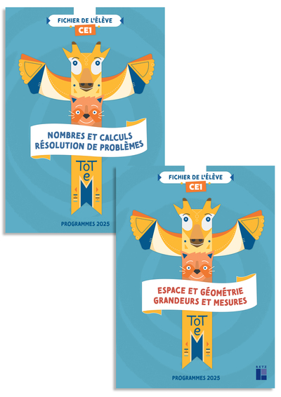 Totem - Mathématiques CE1 Fichier de l'élève en 2 volumes (numération + géométrie) programmes 2025