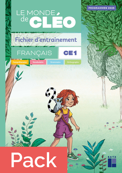 Le monde de Cléo Fichier d'entrainement CE1 + aide-mémoire - ÉDITION 2025 Pack de 10