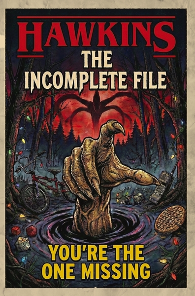 Hawkins. The Incomplete File - You are the One Missing. Stranger Things Book. Stranger Things Merchandising. Stranger Things gifts
