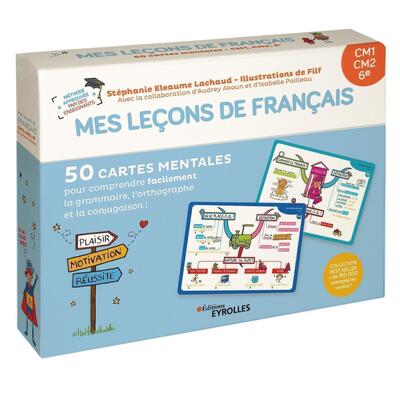 Mes leçons de français CM1, CM2, 6e - 50 cartes mentales pour comprendre facilement la grammaire, l'orthographe et la conjugaison !