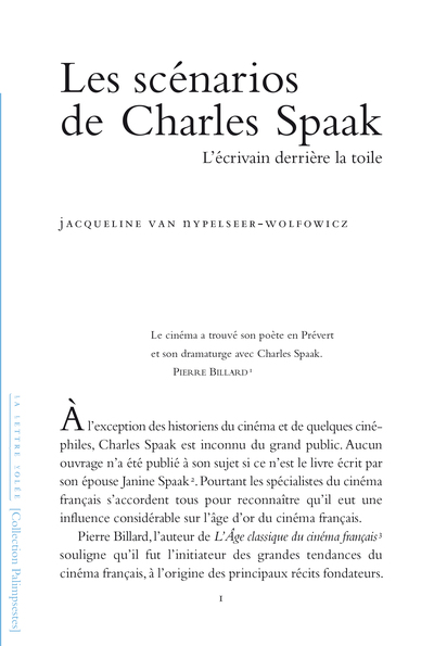 LES SCÉNARIOS DE CHARLES SPAAK - L’écrivain derrière la toile