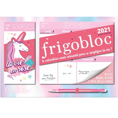 Mini Frigobloc hebdo 2021 La vie en Rose (de janvier à décembre 2021)
