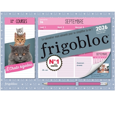 Mini Frigobloc Hebdomadaire 2026 Chats Rigolos (de sept. 2025 à déc. 2026)