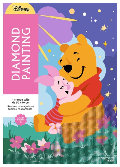 Kit diamond painting Disney officiel - Winnie l'Ourson - Réalise un magnifique tableau en diamants !