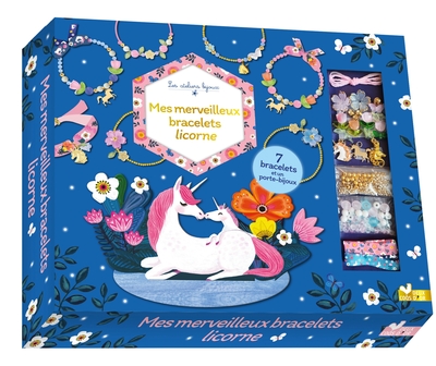 Mes merveilleux bracelets licornes - coffret avec support à bijoux et accessoires