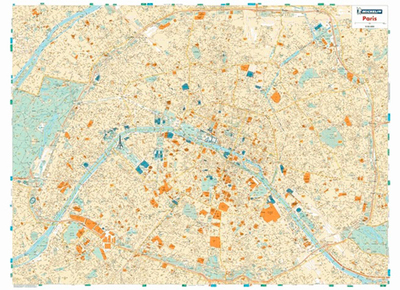 Plans de ville Michelin France - PARIS - PLAN PLASTIFIE