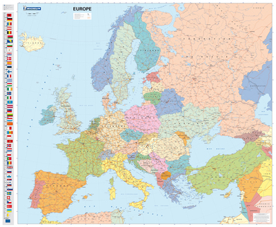 Cartes Murales - Carte routière et touristique Europe (Politique - plastifié - sous gaine)