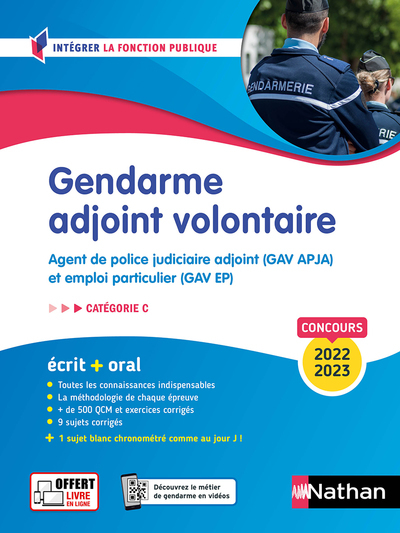 Gendarme adjoint volontaire - Tout en un - Intégrer la fonction publique - 2022/2023