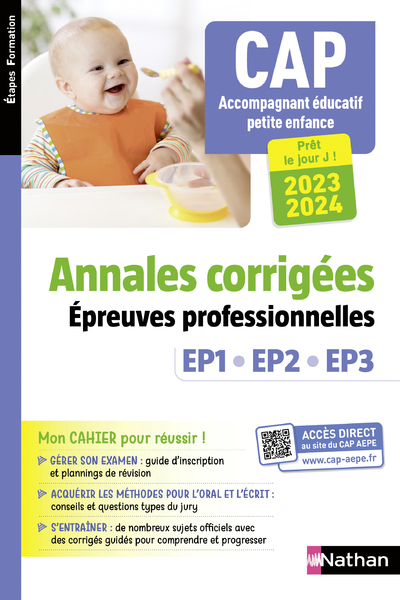 CAP Accompagnant éducatif petite enfance (AEPE) Annales corrigées EP 1 - EP 2 - EP3