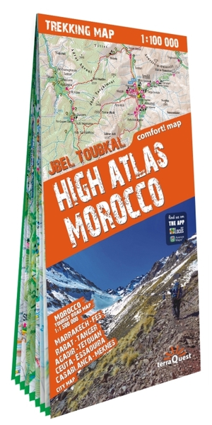 Haut-Atlas Maroc 1/100.000 (carte grand format laminée trekking tQ). High Atlas Morocco - Anglais