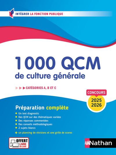 1000 QCM de Culture générale - Concours de catégories A, B et C - N° 28