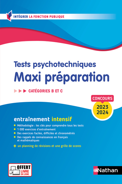 Tests psychotechniques - Maxi préparation. Catégories B et C - 2023-2024 - N° 55