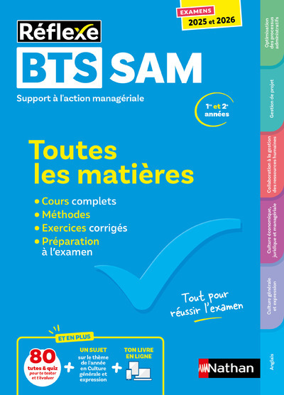 Toutes les matières BTS SAM - Réflexe N° 9 - 2025-2026