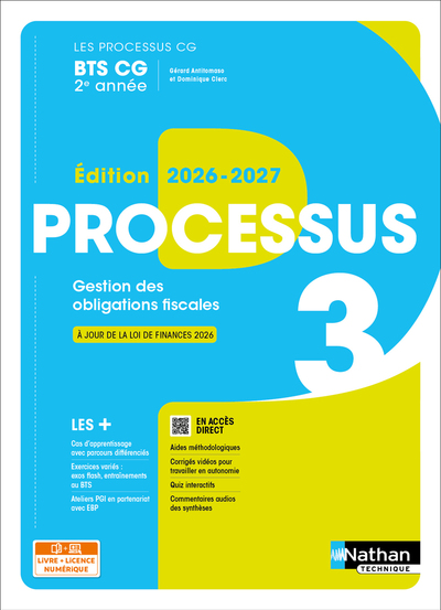 Processus 3 - Gestion des obligations fiscales - BTS CG 2e année - Coll. Les Processus CG - Ed. 2026