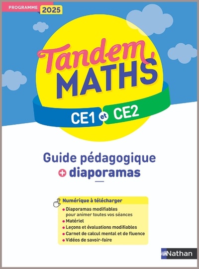 Tandem - Maths CE1 CE2 - Guide pédagogique + Diaporamas - Programme 2025