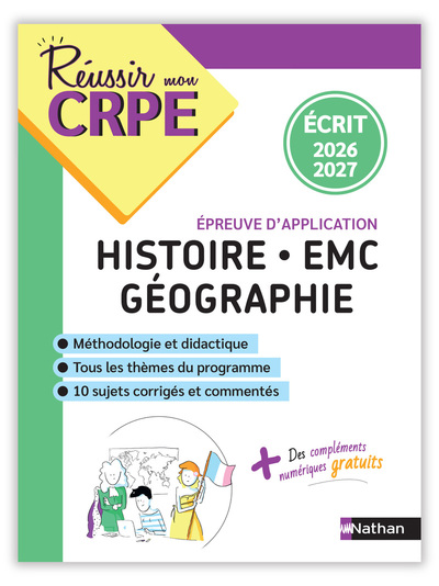 Réussir mon CRPE Histoire Géographie EMC épreuve d'admissibilité écrit 2026