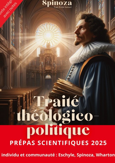 Individu et communauté (Spinoza - Warthon - Eschyle) **Prépas scientifiques 2025 ** - Traité théologico-politique - Un traité où Spinoza défend avec audace la liberté de philosopher face aux autorités théologiques et politiques, jetant les bases de la laïcité moderne