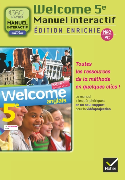 Welcome Anglais 5e éd. 2012 - CD-Rom enrichi pour la classe version utilisateur - Ne peut être vendu que sur présentation d&rsquo;une attestation d&rsquo;achat des ouvrages papiers
