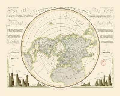 Carte – Lignes isothermes - Géographie nostalgique
