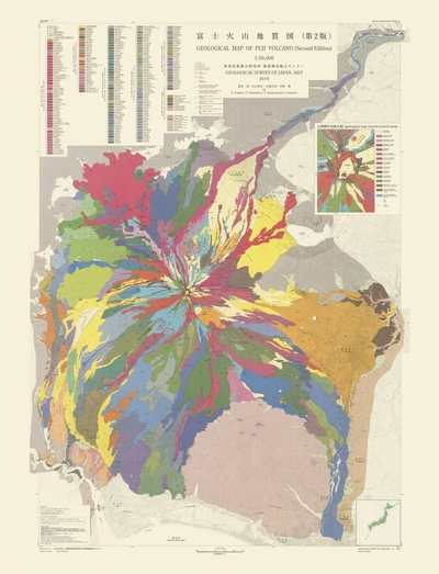 Carte - Carte géologique du mont Fuji