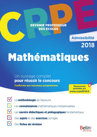 CRPE Admissibilité Mathématiques - Devenir professeur des écoles