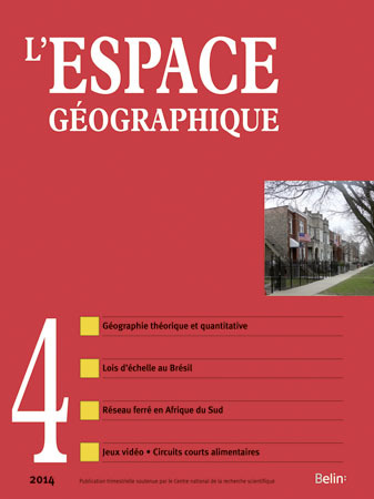 Revue Espace géographique - L'Espace géographique 2014-4