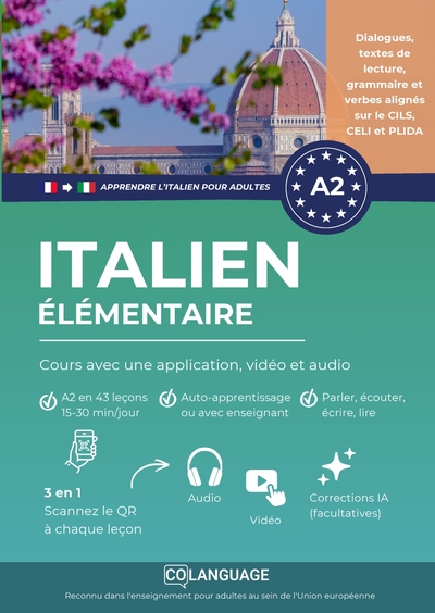 Apprendre l'italien A2 élémentaire : cours avec une application, vidéo et audio - Apprenez l'italien avec exercices, grammaire, audio et vocabulaire. Idéal pour étude...