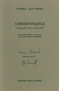 Correspondance Étiemble / Jean Grenier