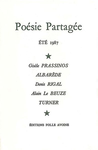 Poésie partagée / Été 1987