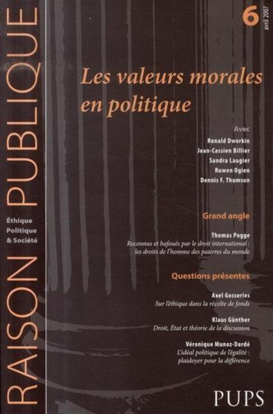 VALEURS MORALES EN POLITIQUE