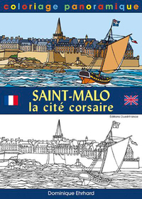 Saint-Malo, la cité corsaire - coloriage panoramique