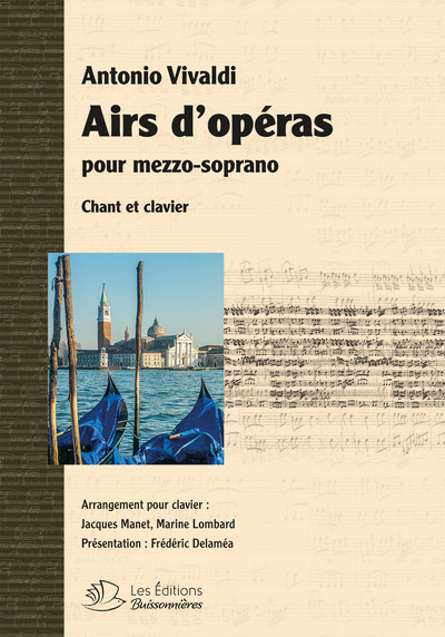 Airs d'opéras de Vivaldi pour mezzo-soprano, partitions chant et clavier