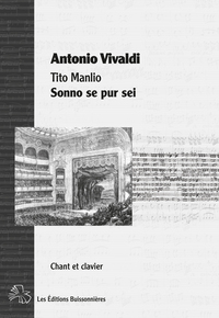 Partition Sonno se pur sei, aria de l'opéra Tito Manlio d'Antonio Vivaldi, réduction chant-clavier
