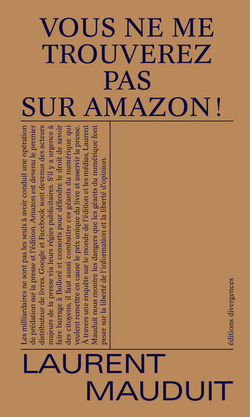 Vous ne me trouverez pas sur Amazon ! 